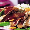 Steak with Ginger Plum Barbecue Sauce